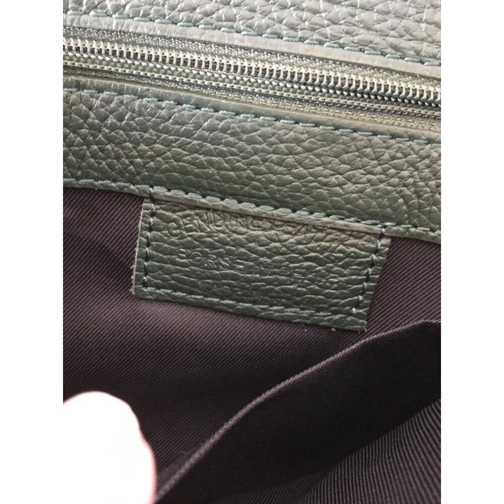 Borse In Pelle Leather Bag Sage Green w/Gunmetal Chain Crossbody Strap - Picture 9 of 9